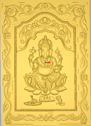 Artcam 3D God GANESH JI With Mushak CNC Model Relief File