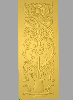 3D Door Design For CNC Flower Pot Artcam File