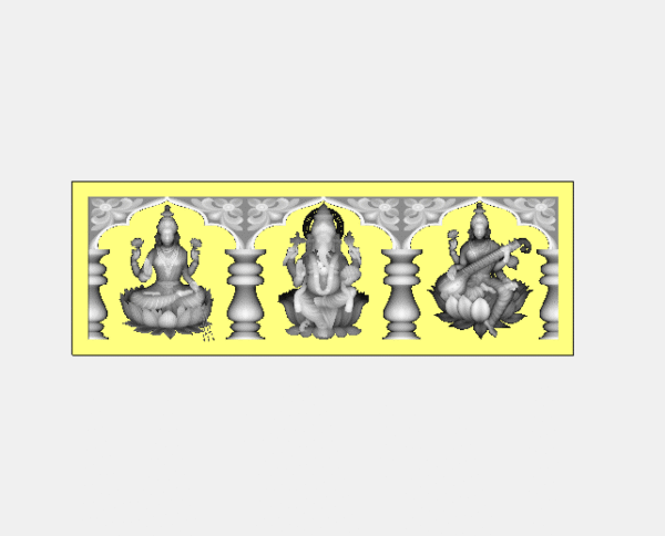 3D Artcam Lakshmi Saraswati Ganesh God Frame CNC Design