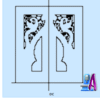 Artcam 3D Door double Door CNC Peacock Design
