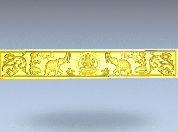3D Artcam Lakshmi With elephant welcome CNC Design