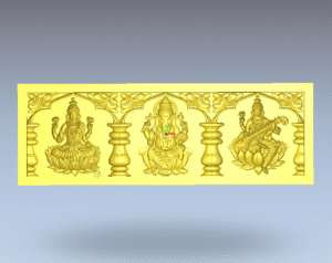 3D Artcam Lakshmi Saraswati Ganesh God Frame CNC Design