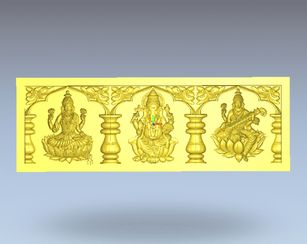 3D Artcam Lakshmi Saraswati Ganesh God Frame CNC Design