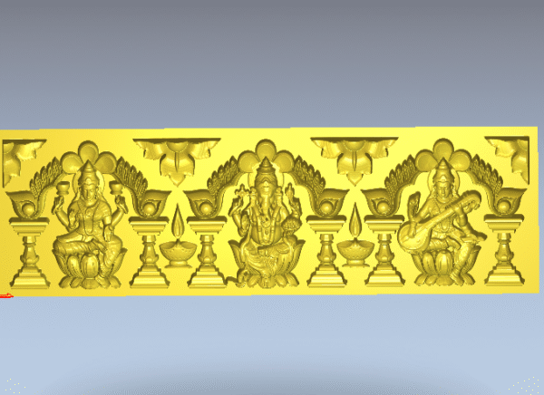 3D Artcam Gods With Flower Arch CNC Design