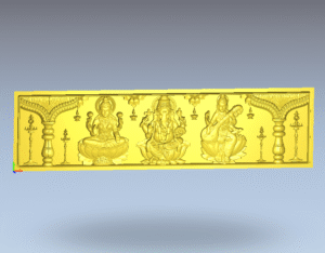 3D Artcam Vinayaka Lakshmi Saraswati God Design