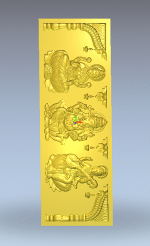 3D Artcam Vinayaka With Lakshmi Main Door Design